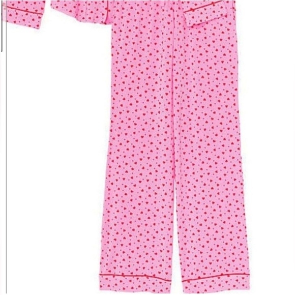 Victoria's Secret Pink Heart Dots Modal Long Pajama Set Size Large - Picture 3 of 7
